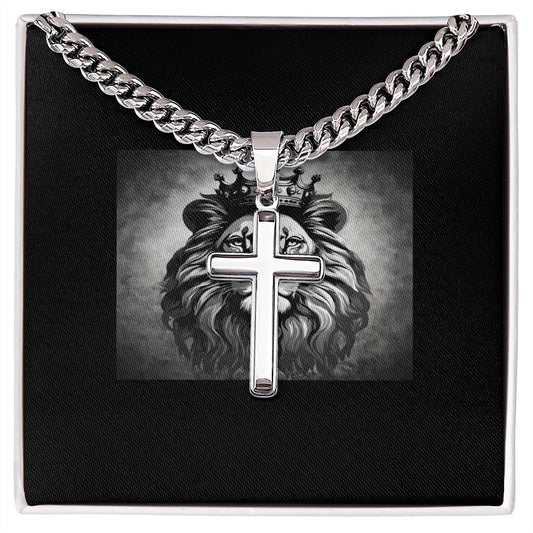 Personalized Faith Journey Cross on Cuban Link Chain