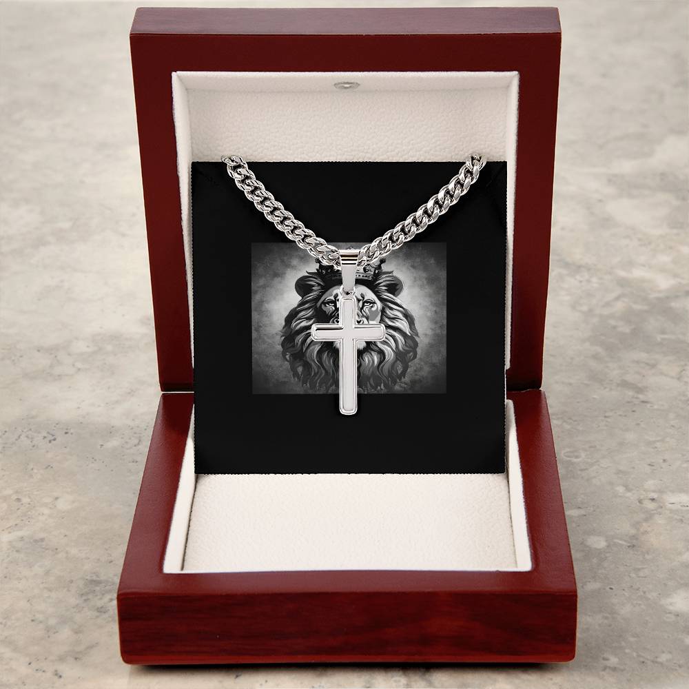 Personalized Faith Journey Cross on Cuban Link Chain